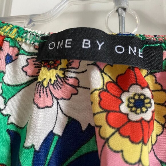 ONE BY ONE SUMMER 2pc Top/skirt Floral Tie-front Short Sleeve A-line Skirt - Picture 2 of 7